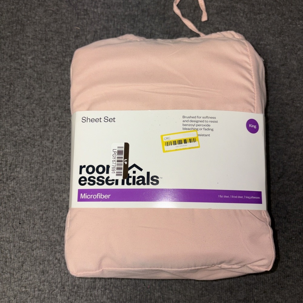Pink Room Essentials Microfiber Sheet Set Size King New